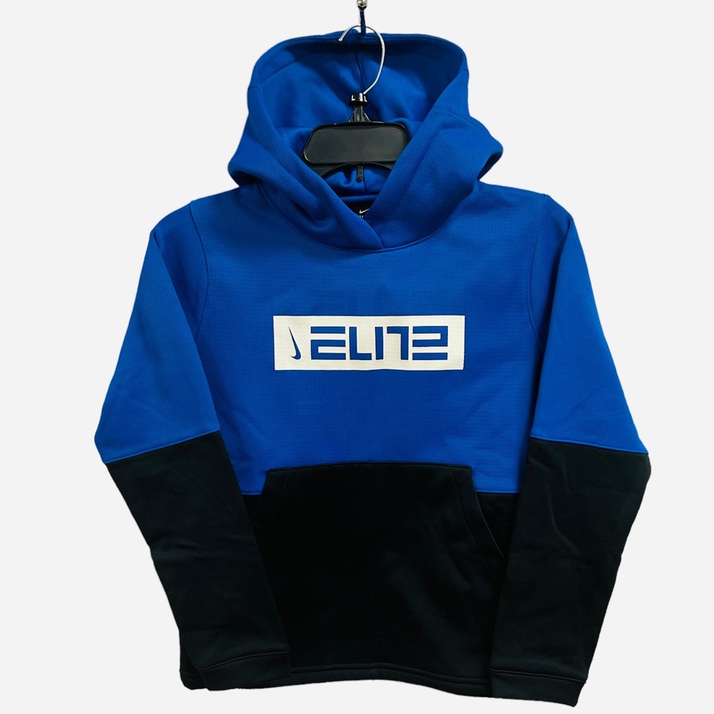 Nike Youth Therma Elite Pullover Hoodie Blue/Black/White CU9134-480 Boys Size M